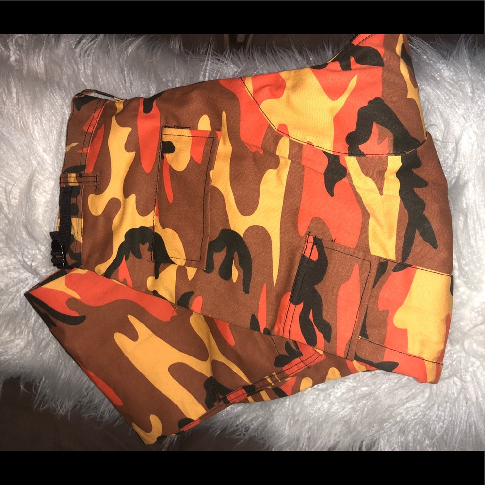 Orange camo military pants